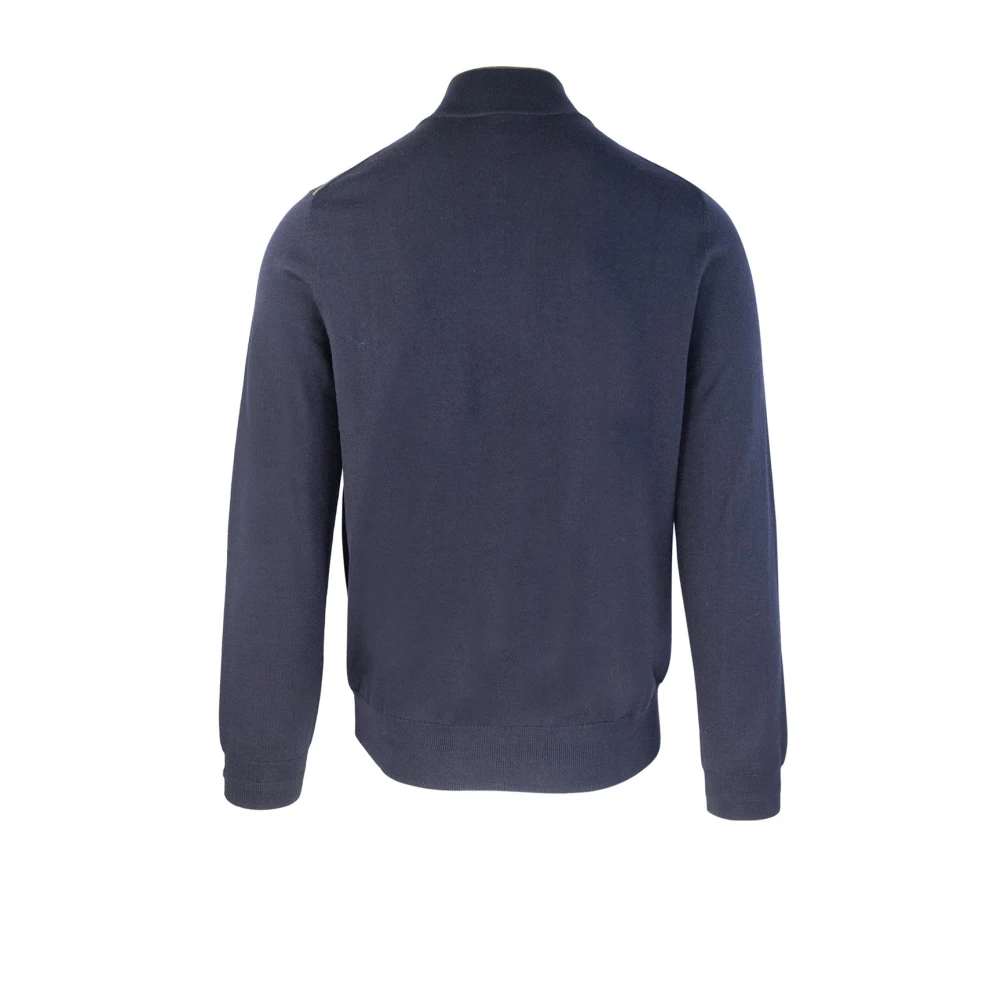 PS By Paul Smith Blauwe Merino Funnel Neck Trui Blue Heren