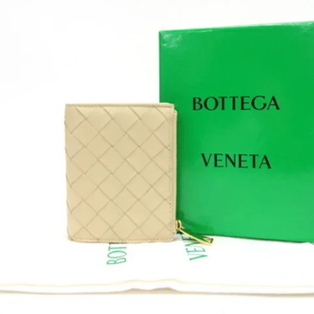 Bottega Veneta Vintage Pre-owned Leather wallets Beige Dames