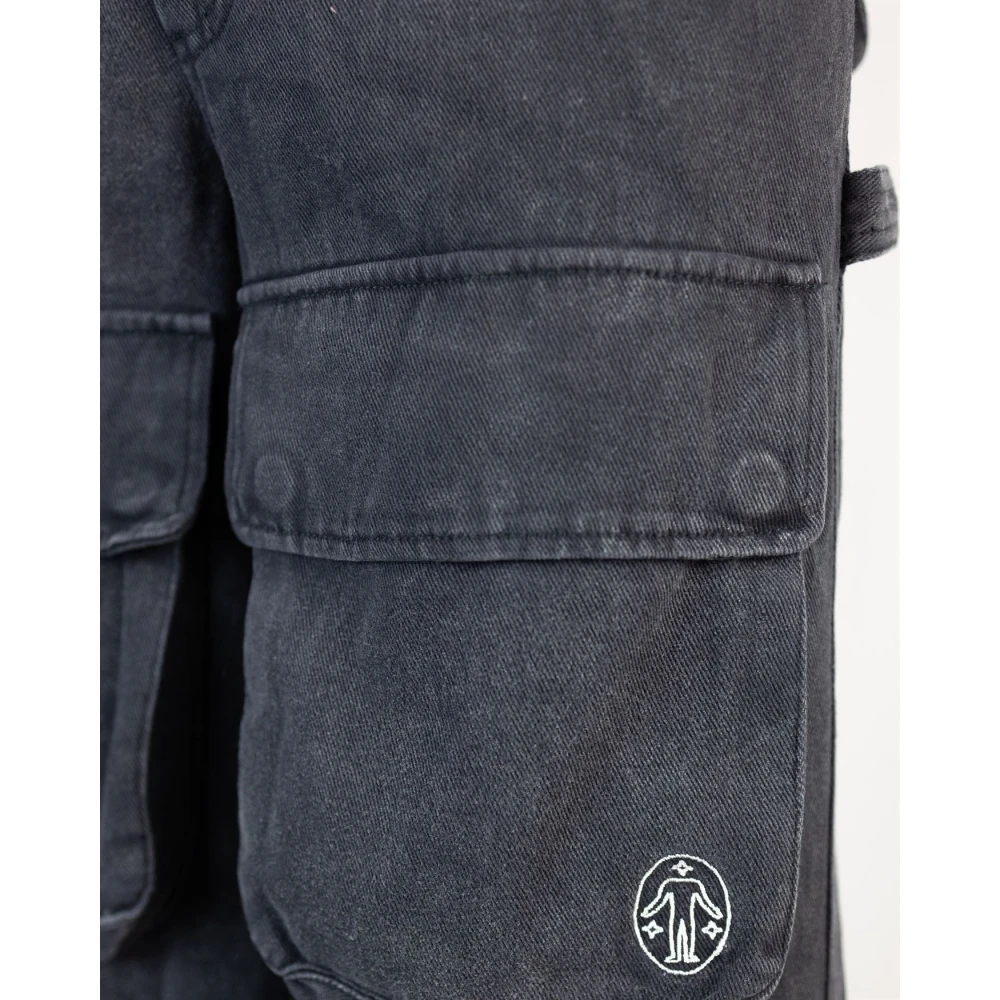 Untitled Artworks Zwarte Cargo Katoenen Broek Black Heren