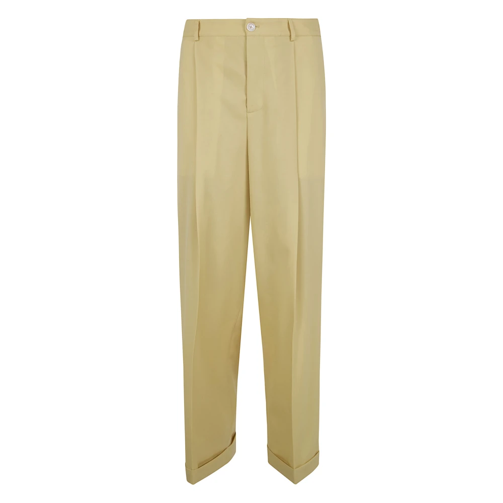 Marni Herren Beige Tropical Wool Bundfaltenhose
