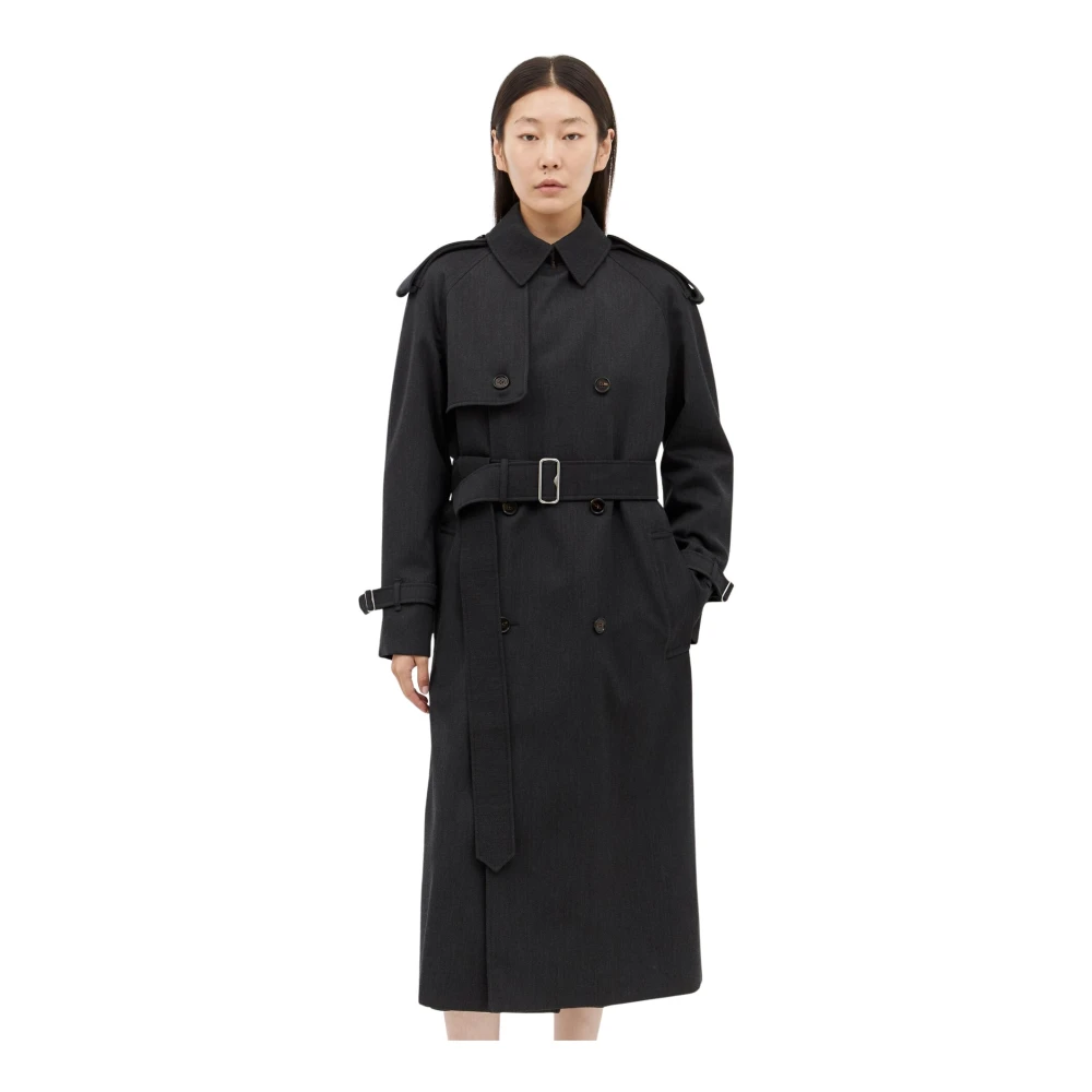 Burberry Wollen Trenchcoat Gray Dames