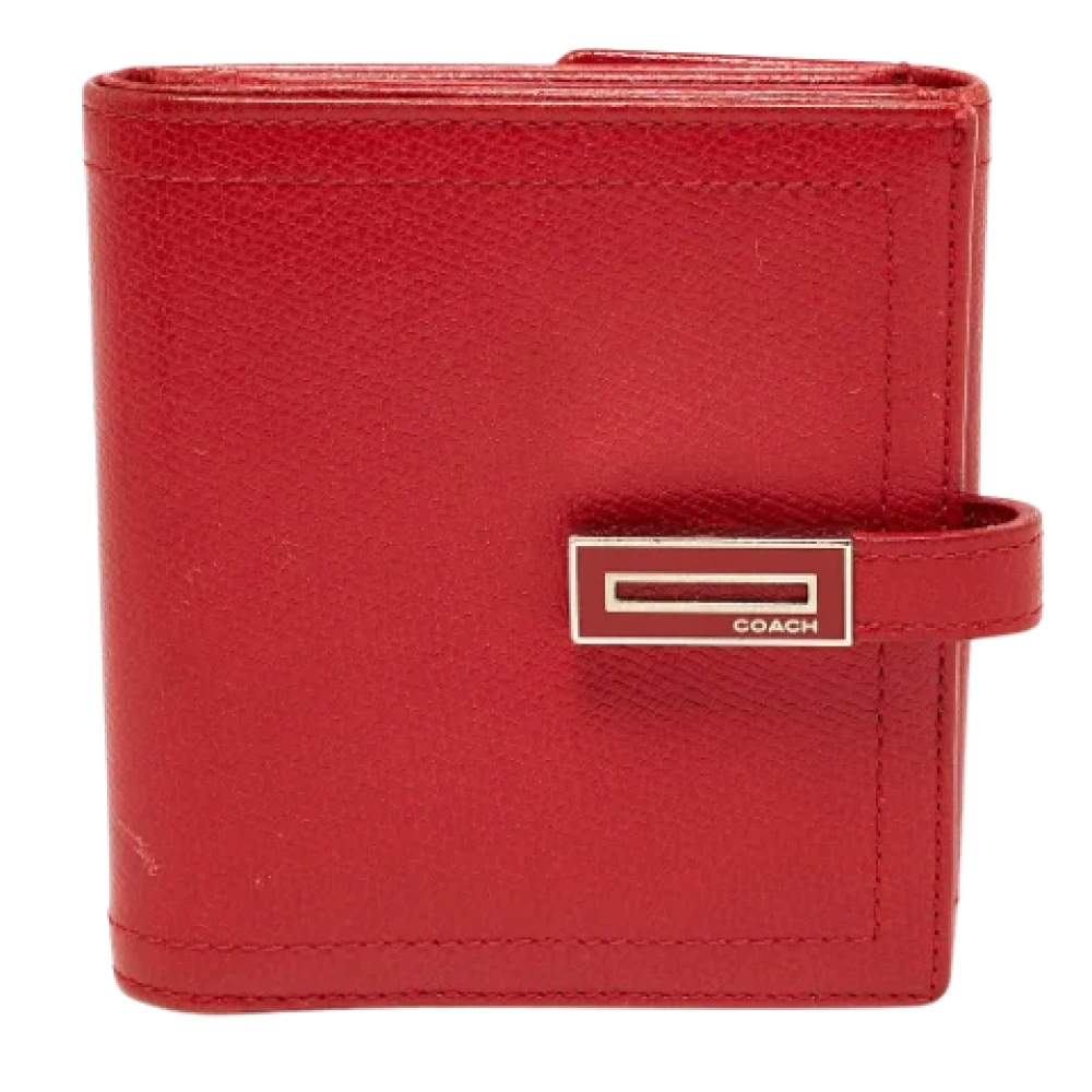 Coach Pre-owned Leather wallets Red Dames