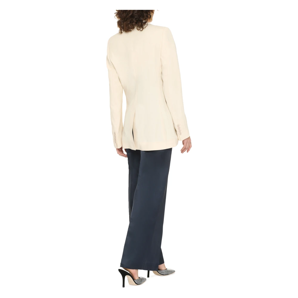 Stella Mccartney Linnen Blazer met Revers Beige Dames
