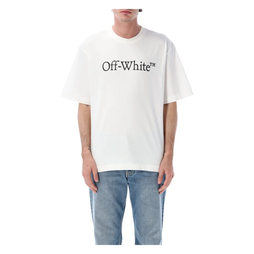 Off White Men's White Off T-Shirts, M, Big Bookish Skate Tee