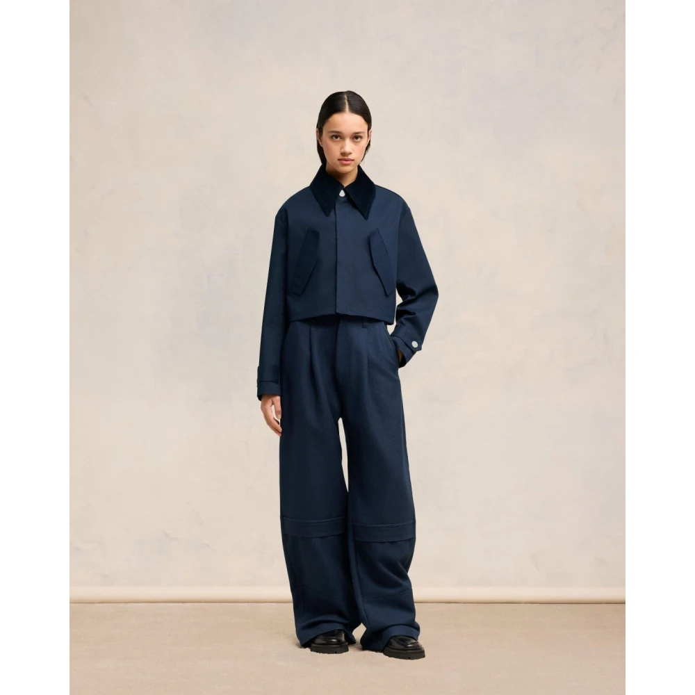 Ami Paris Cropped Canvas Jack Blue Dames