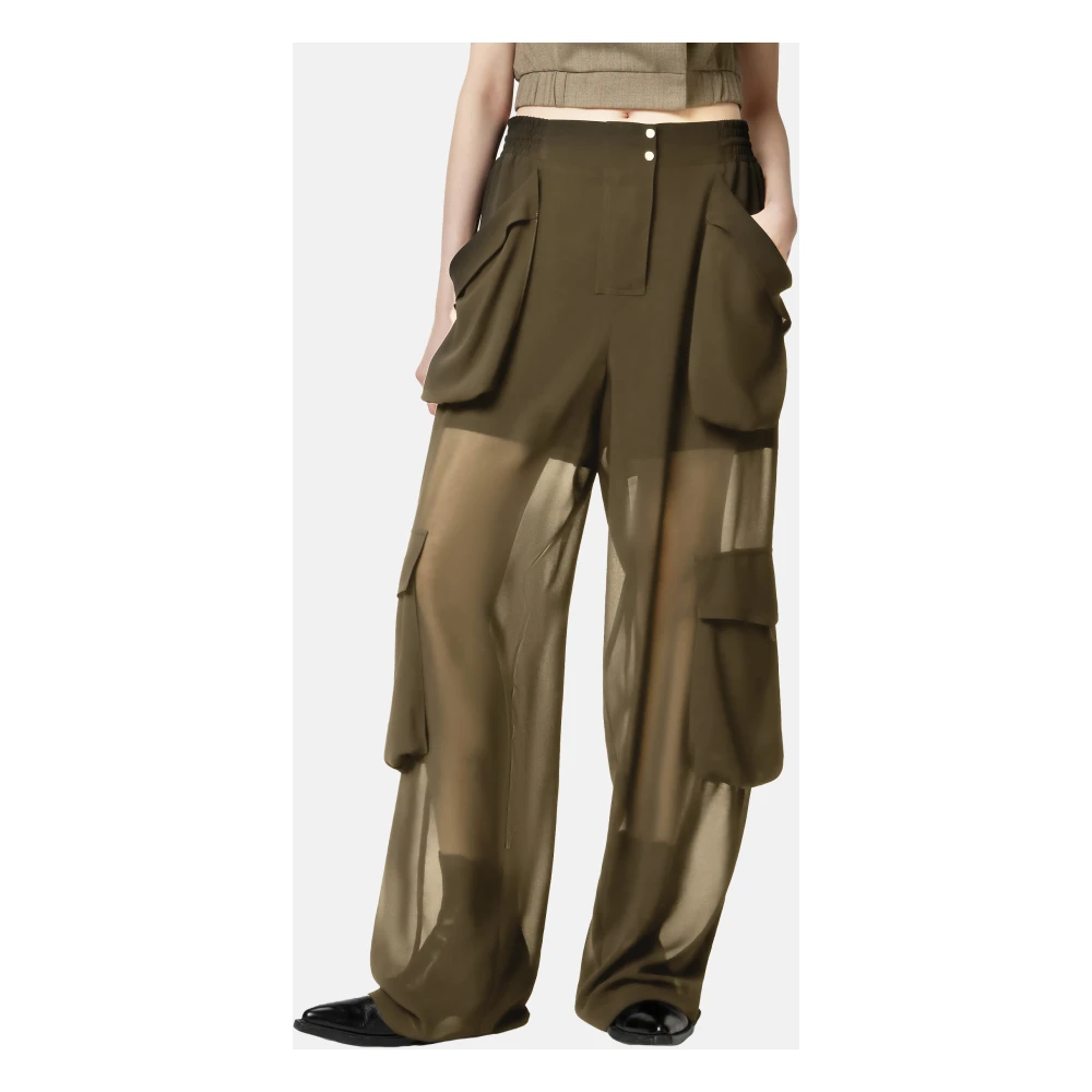 pinko Georgette broek voor dagelijks gebruik Green Dames