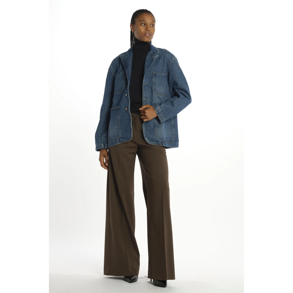 Soeur Blauwe Denim Blazer Jas Blue Dames