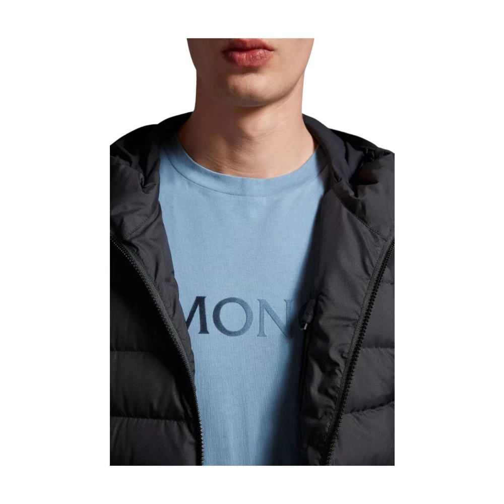 Moncler Micro Ripstop Donsjas met Capuchon Black Heren