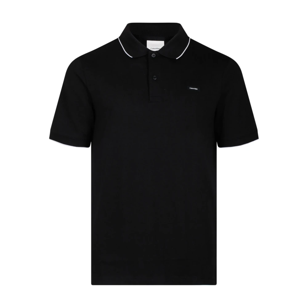 Calvin Klein Men's Black Pique Tipping Polo