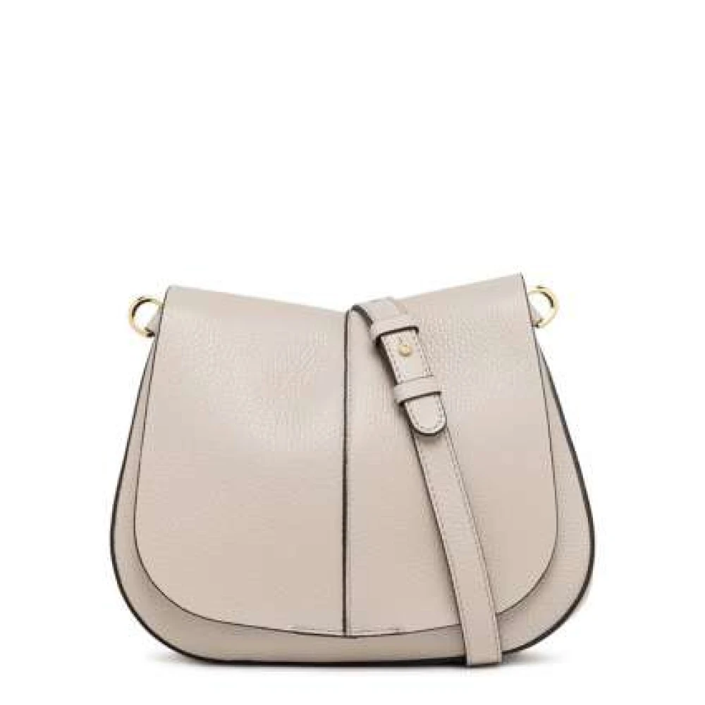 Gianni Chiarini Gestructureerde leren tas met dubbele banden Beige Dames