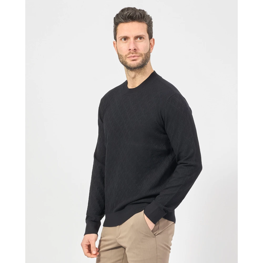 Armani Exchange Blauwe trui met tonale logoprint Blue Heren