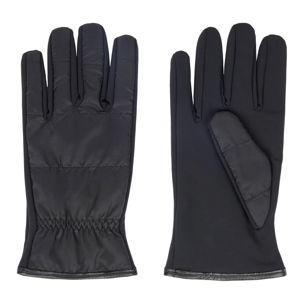 Boggi Milano Gewatteerde Handschoenen van Technische Stof Black Heren
