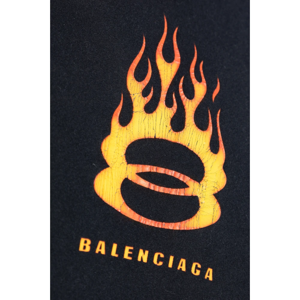 Balenciaga Flame T-shirt met lange mouwen Black Heren