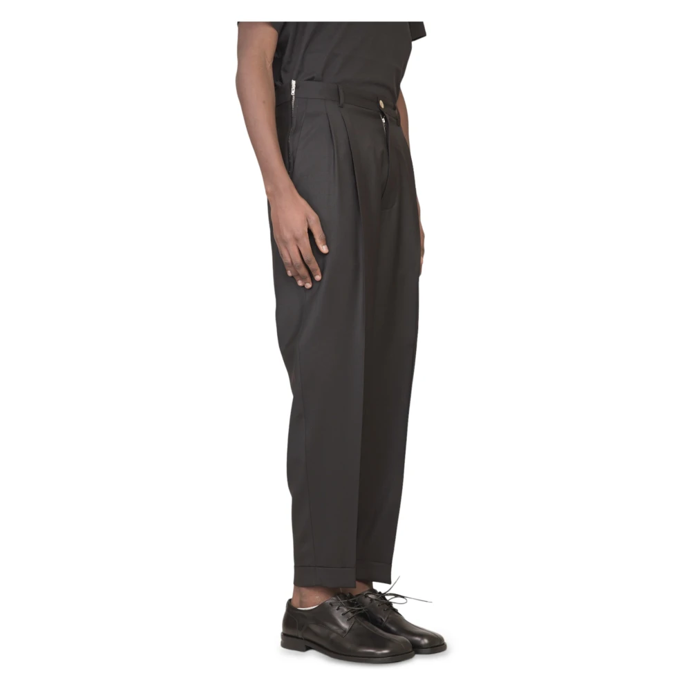 Magliano Stijlvolle Dubbel Geplooide Broek Black Heren