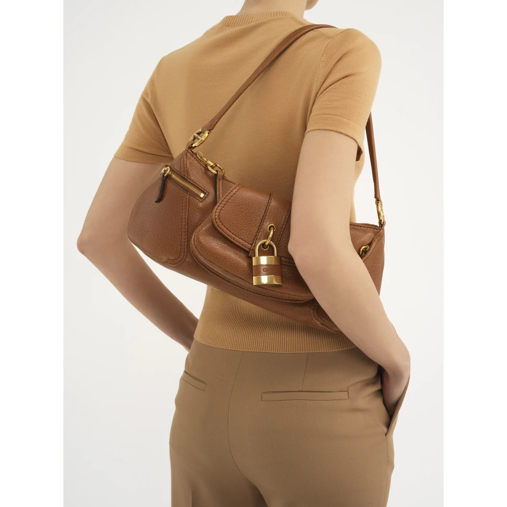 Chloé Bruin Leren Schoudertas Brown Dames