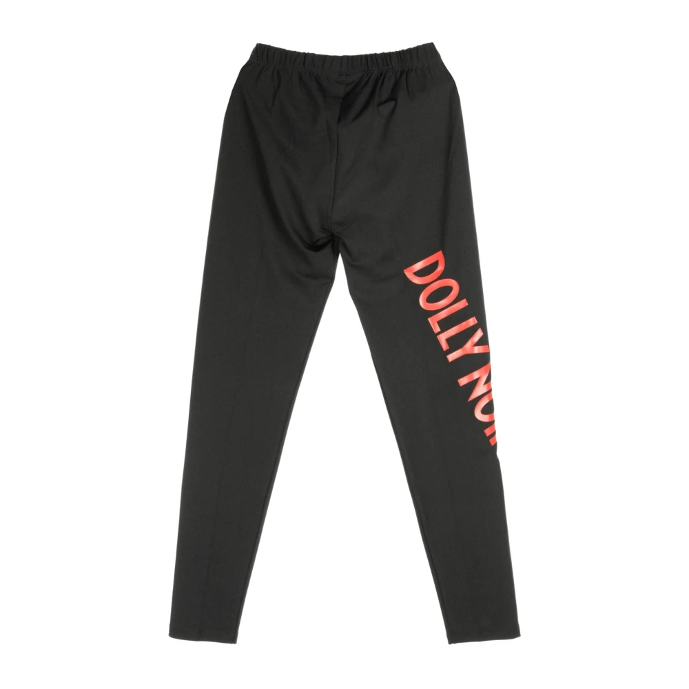 Dolly Noire Röd Svart Logo Leggings Kvinnor Black, Dam