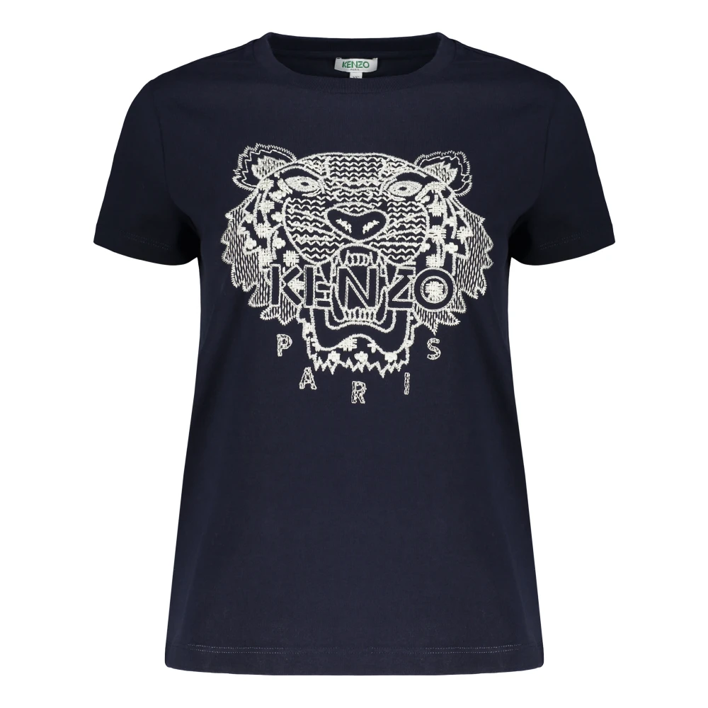 Kenzo Geborduurd katoenen T-shirt Blue Dames