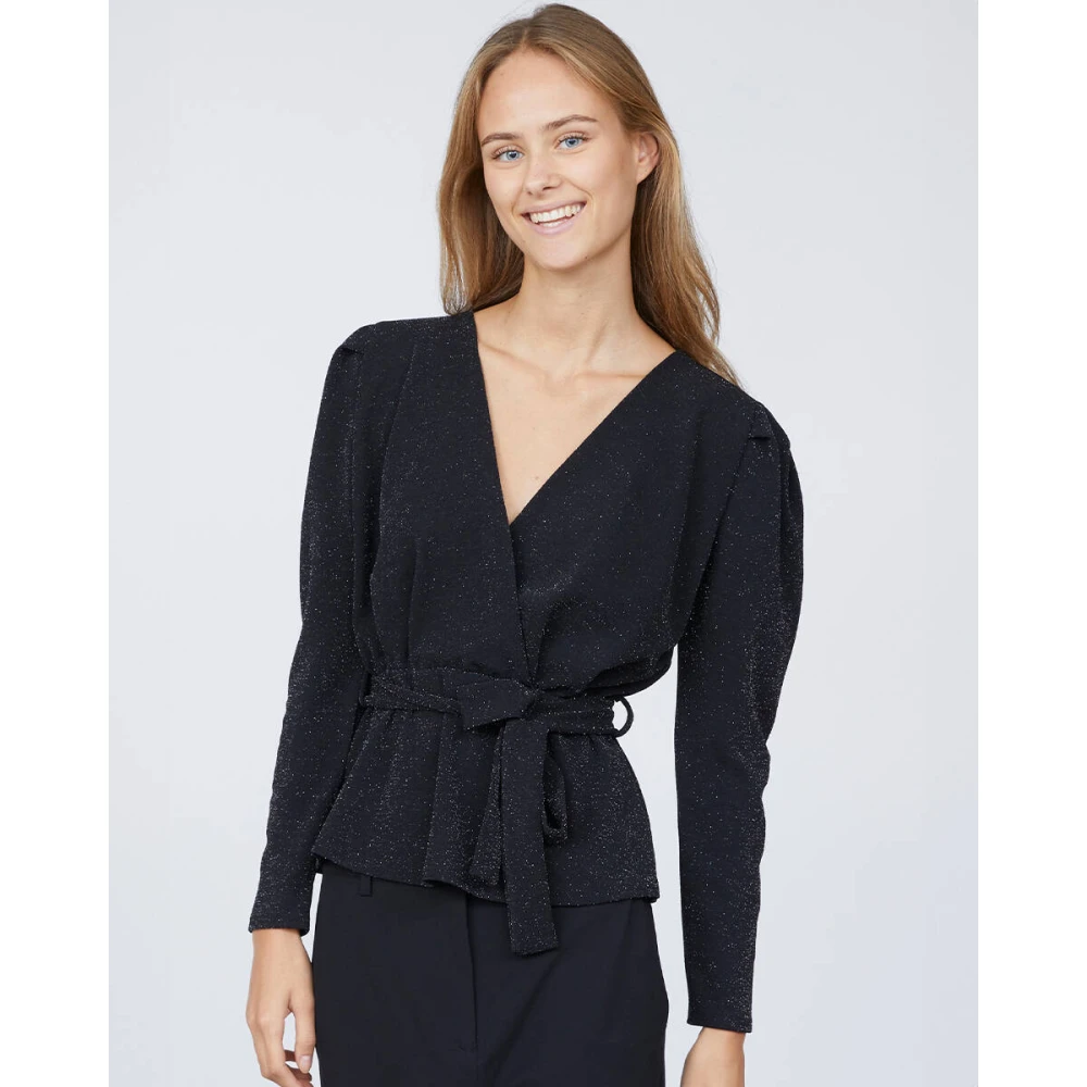 Sisters Point Nasa Blouse Lange Mouw Gray Dames
