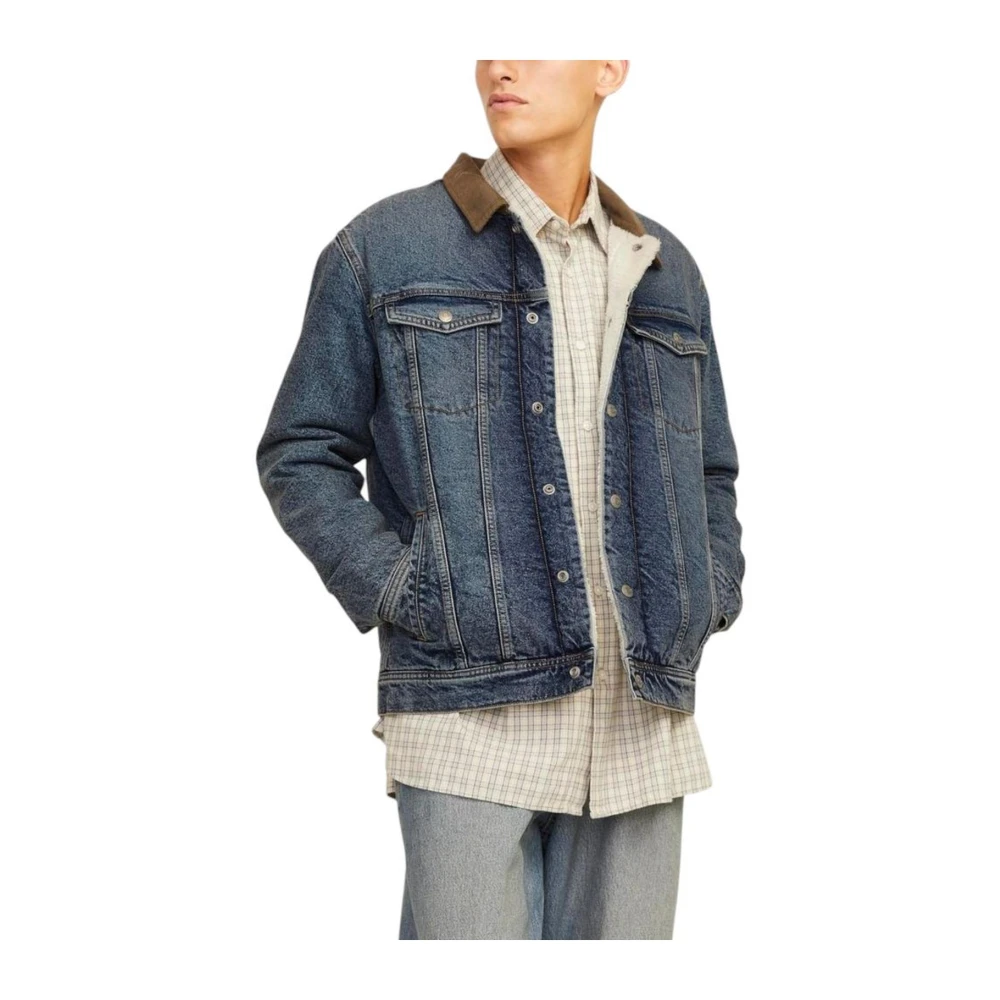 jack & jones Blauwe Katoenen Premium Finish Jas Blue Heren