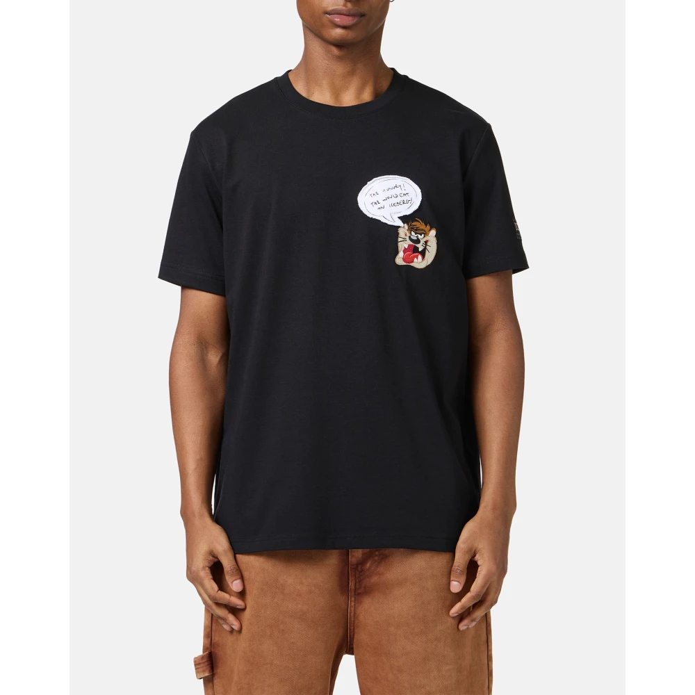 Iceberg Zwart klassiek regular fit katoenen jersey T-shirt Black Heren