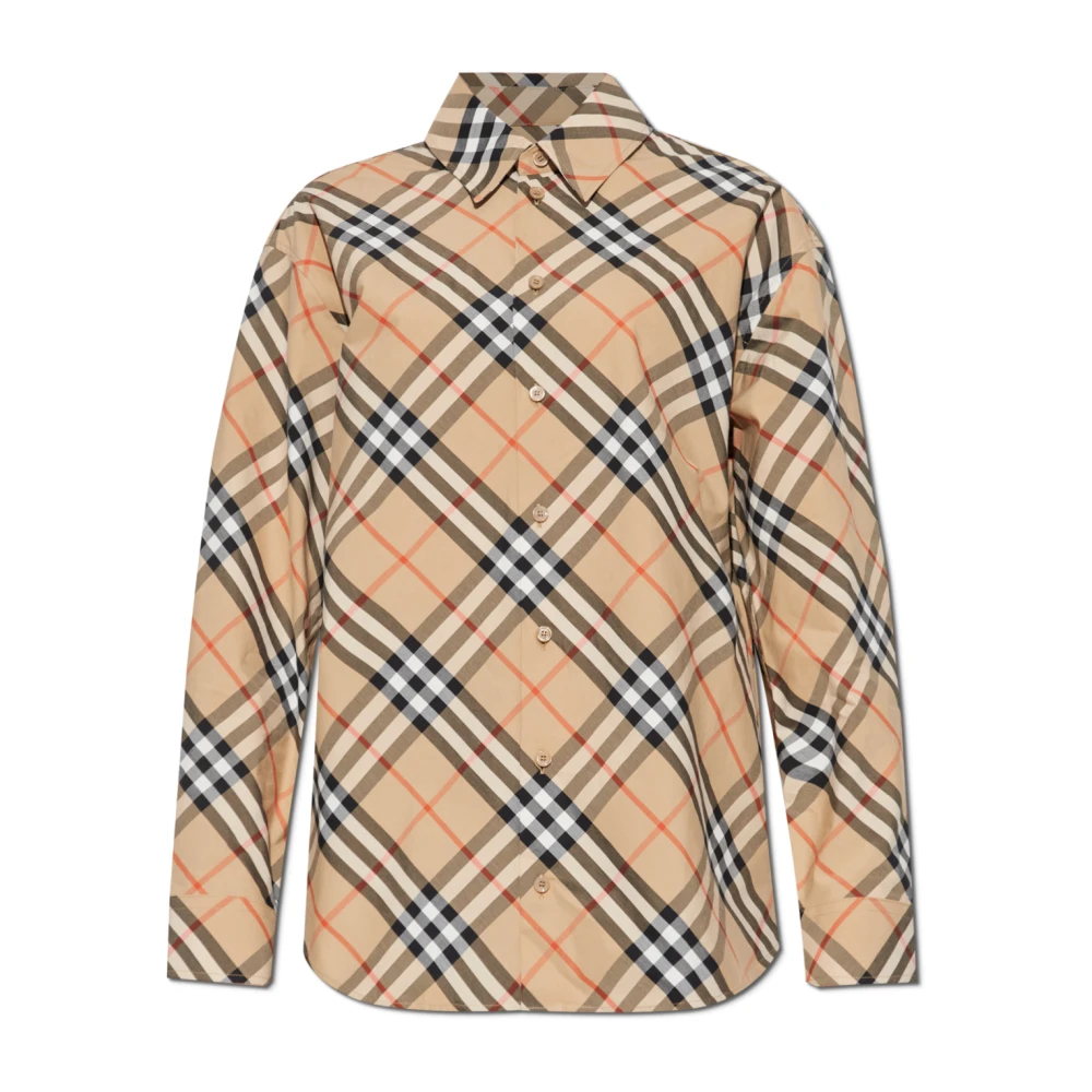 Burberry Geruite overhemd Beige Dames