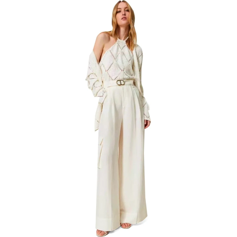 Twinset Wide Trousers Beige Dames