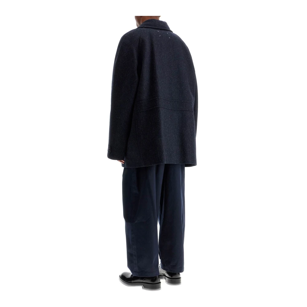 Maison Margiela Oversized Wool Caban Sports Jacket Blue Heren