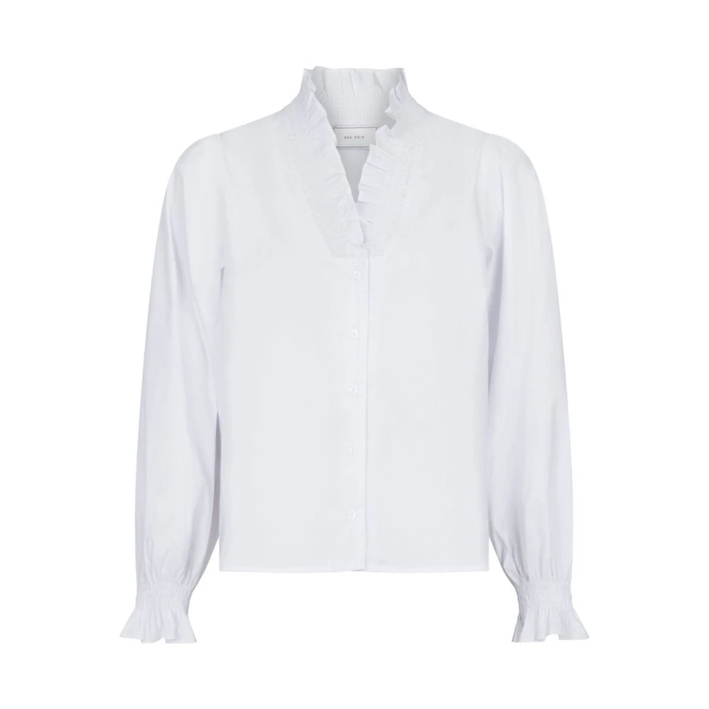 White Neo Noir Brielle Solid Shirt Bluse