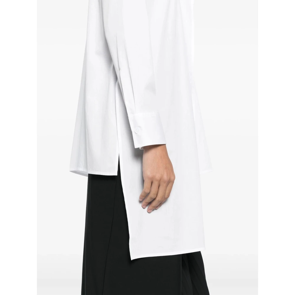 Yohji Yamamoto Witte Frontknoop Blouse White Dames