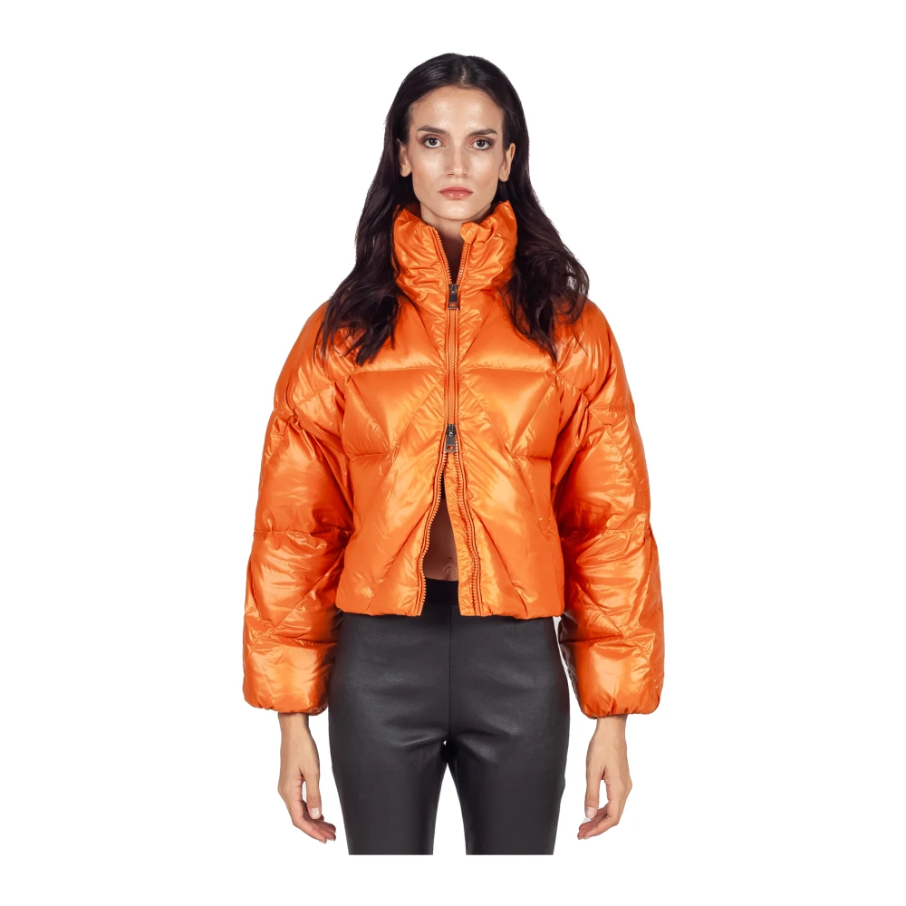 Liviana Conti Oranje Cropped Pufferjas Orange Dames