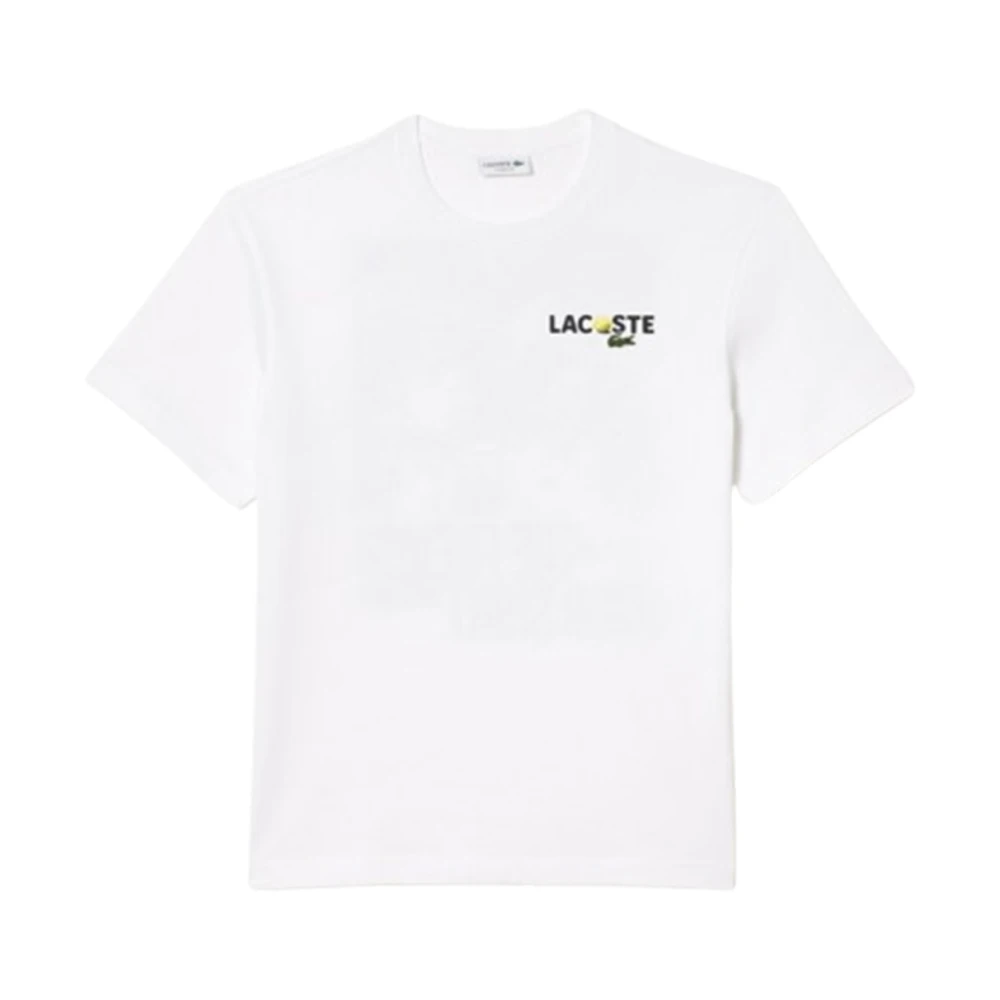 Lacoste T-shirt met achterprint van zware katoenen jersey White Heren