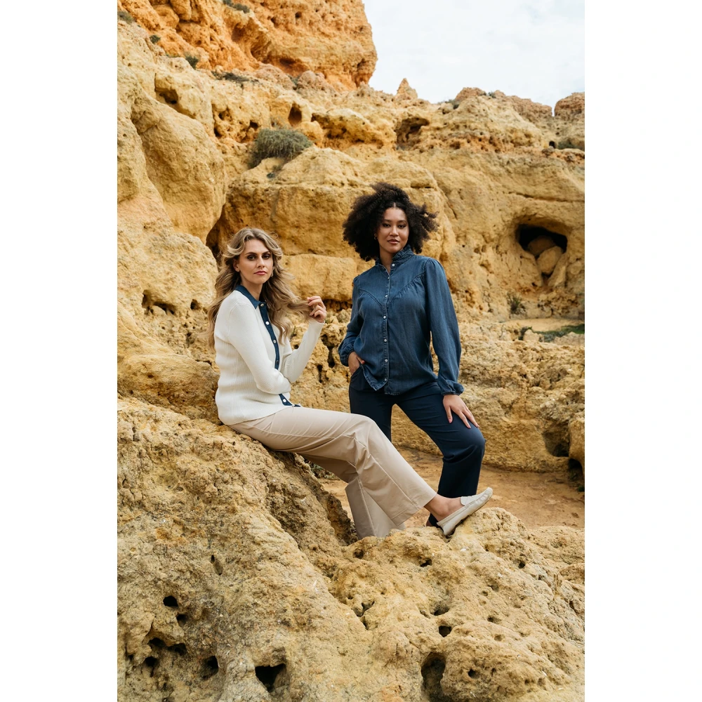 &Co Woman Wijde Broek Zomerse Stijl Blue Dames