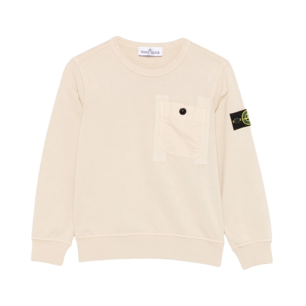 Stone Island Unisex Beige Oversized-Fit Hooded Zipper-Up Sweatshirt
