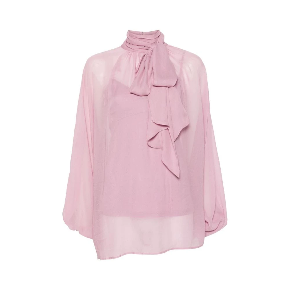 Zimmermann Paarse Strik Hals Vleermuismouw Blouse Purple Dames