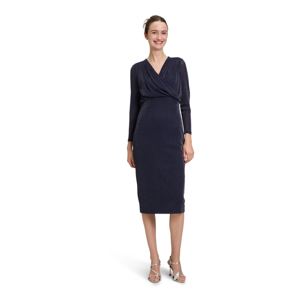 Vera Mont Elegante Lurex Cocktailjurk Blue Dames