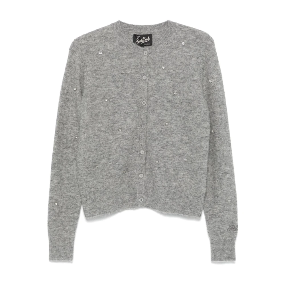 MC2 Saint Barth Grijze Trui met Kristalversiering Gray Dames