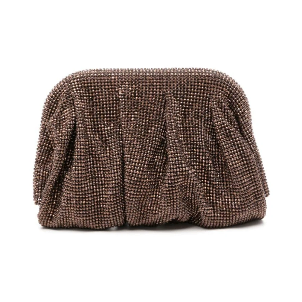 Benedetta Bruzziches Kristalversierde Bruine Clutch Tas Brown Dames