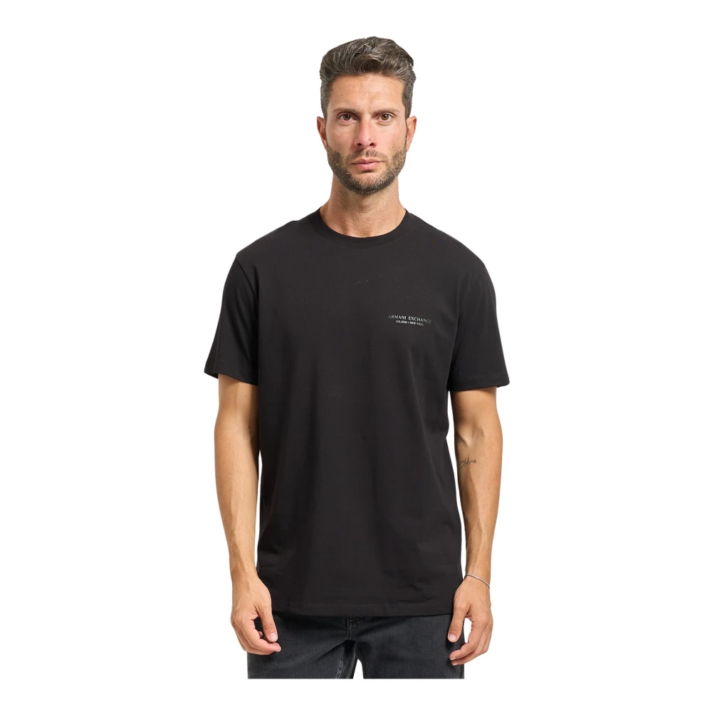 Armani Exchange Men's Black T-Shirt With Chest Logo - T-Shirts - M - Tops