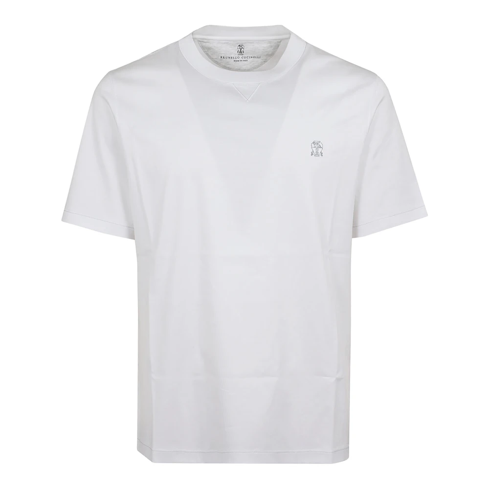 BRUNELLO CUCINELLI Wit T-shirt met halve mouw ontwerp White Heren