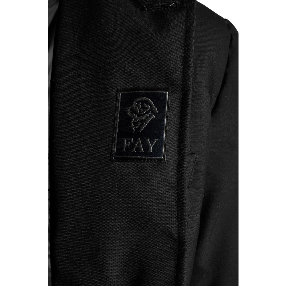 Fay Gewatteerde Geruite Wollen Jas Urban Stijl Black Heren