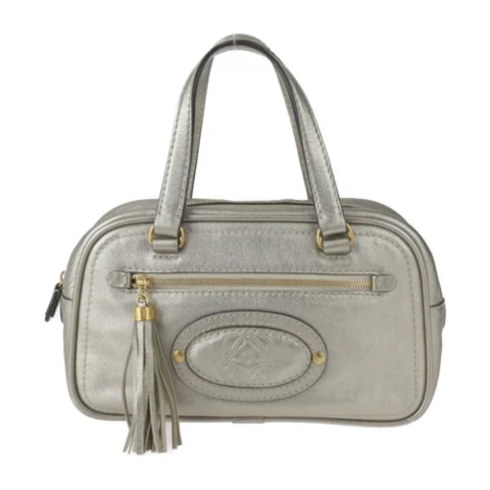 Loewe Pre-owned Leather handbags Gray Dames