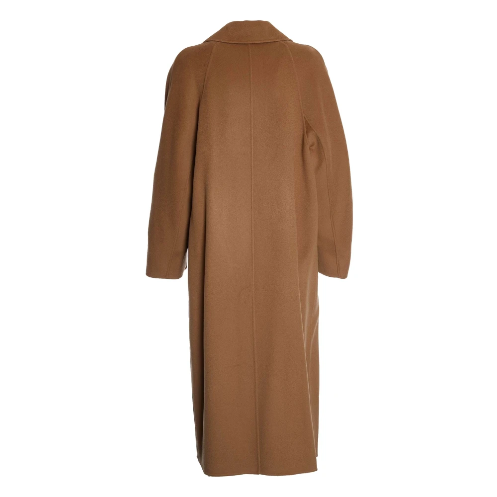 Max Mara Elegante Beige Double-Breasted Wollen Jas Beige Dames