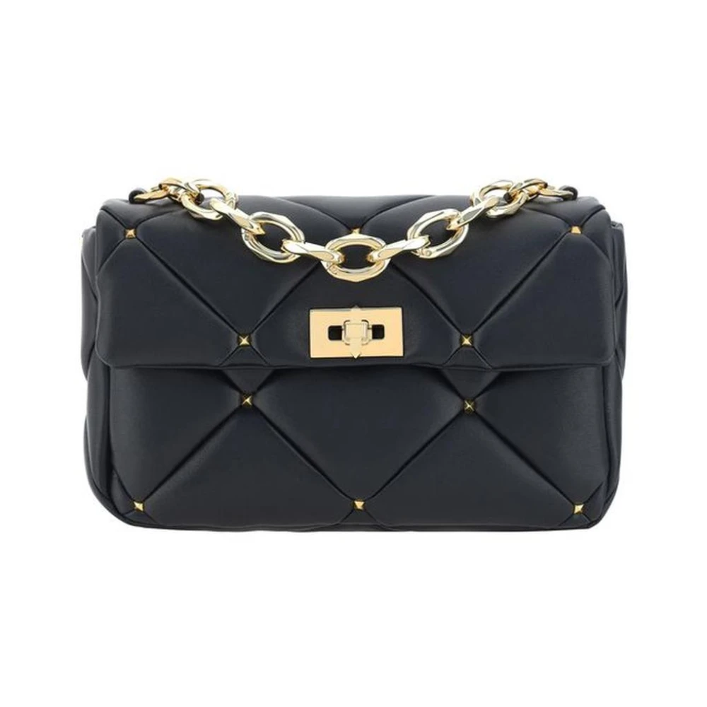 Valentino Garavani Gewatteerde Ketting Schoudertas Black Dames