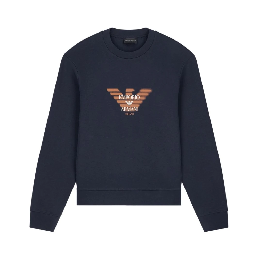 Emporio Armani , Sweatshirts, Male, Blue, 2XL, Crew Neck Sweatshirt