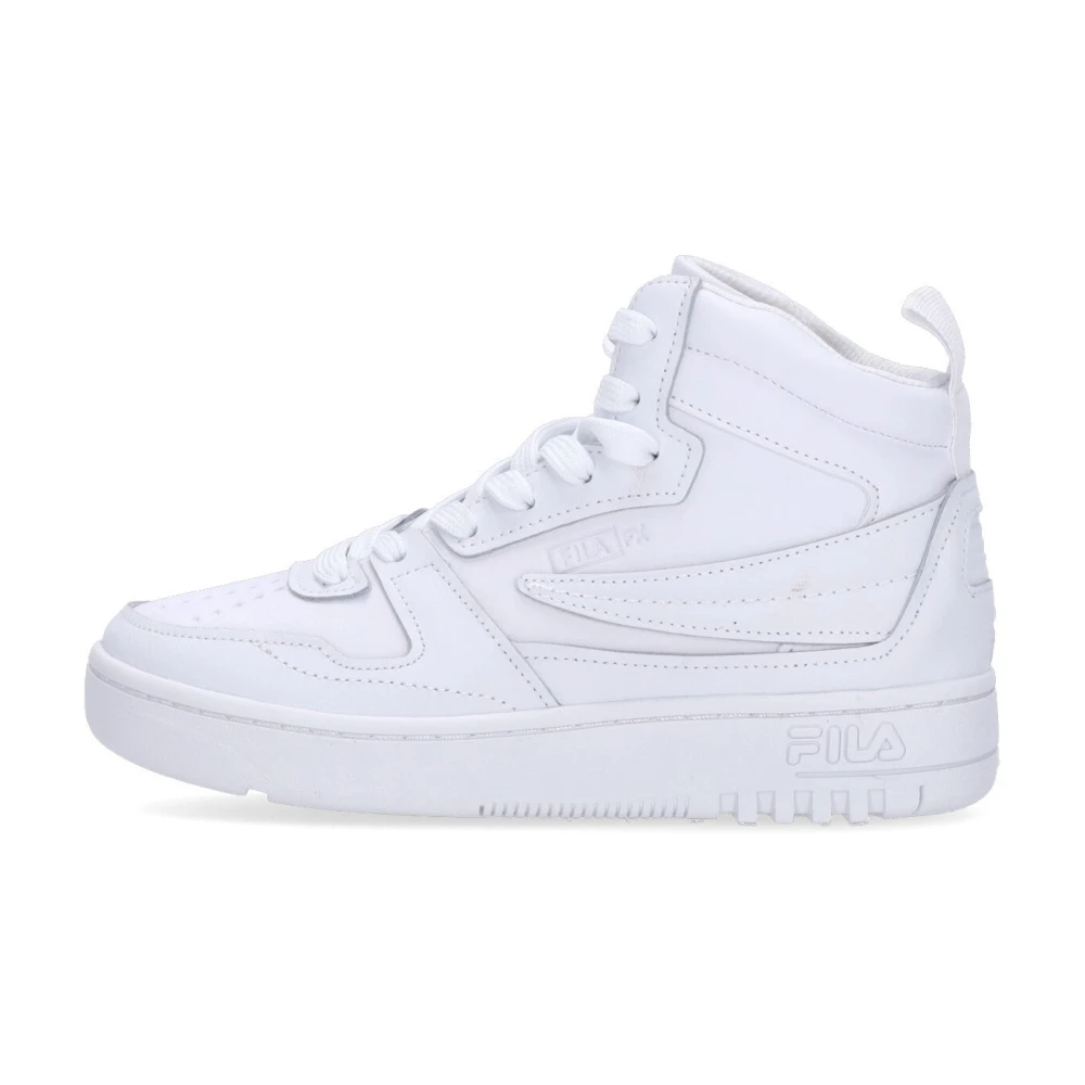 Fila Witte Hoge Top Sneaker Leer Rubber Dames Schoenen