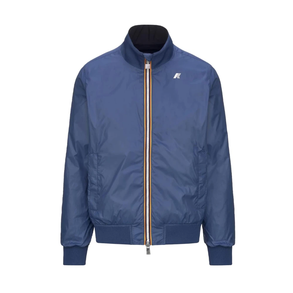 K-Way Men's Blue Reversible Bomber Jacket - Light Jackets - 2XL - Jackets