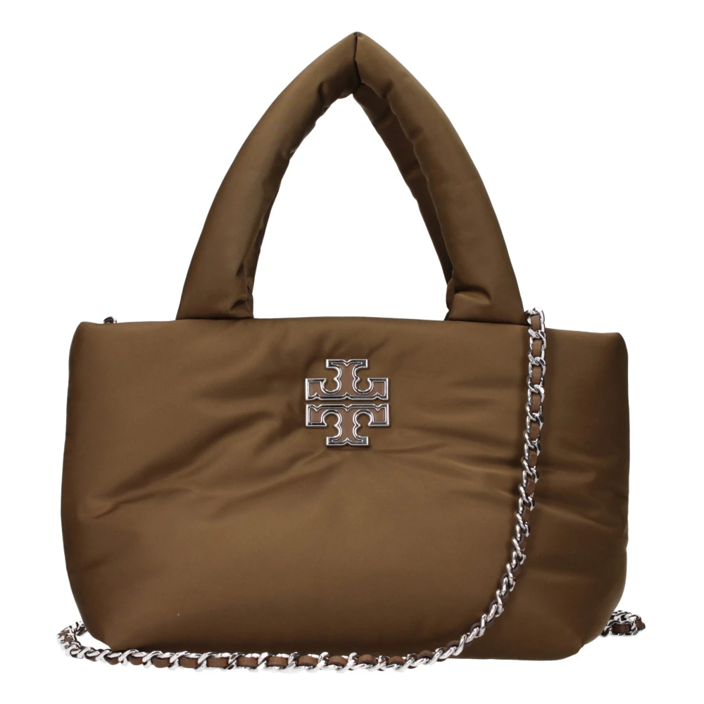 Tory Burch Women's Brown Fabric Handbag With Front Logo