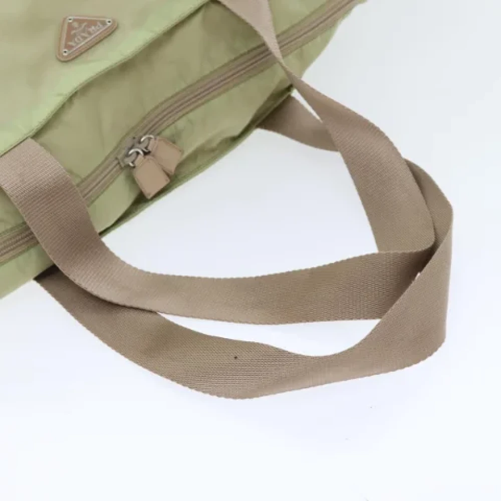 Prada Vintage Pre-owned Canvas prada-bags Beige Dames