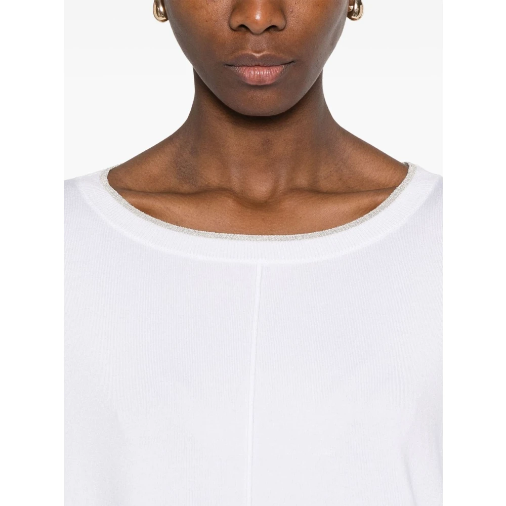 Liu Jo Witte Sweater met Appliqué Logo White Dames