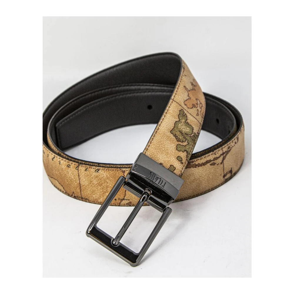 Alviero Martini 1a Classe Leren riem met polyurethaandetails Brown Heren